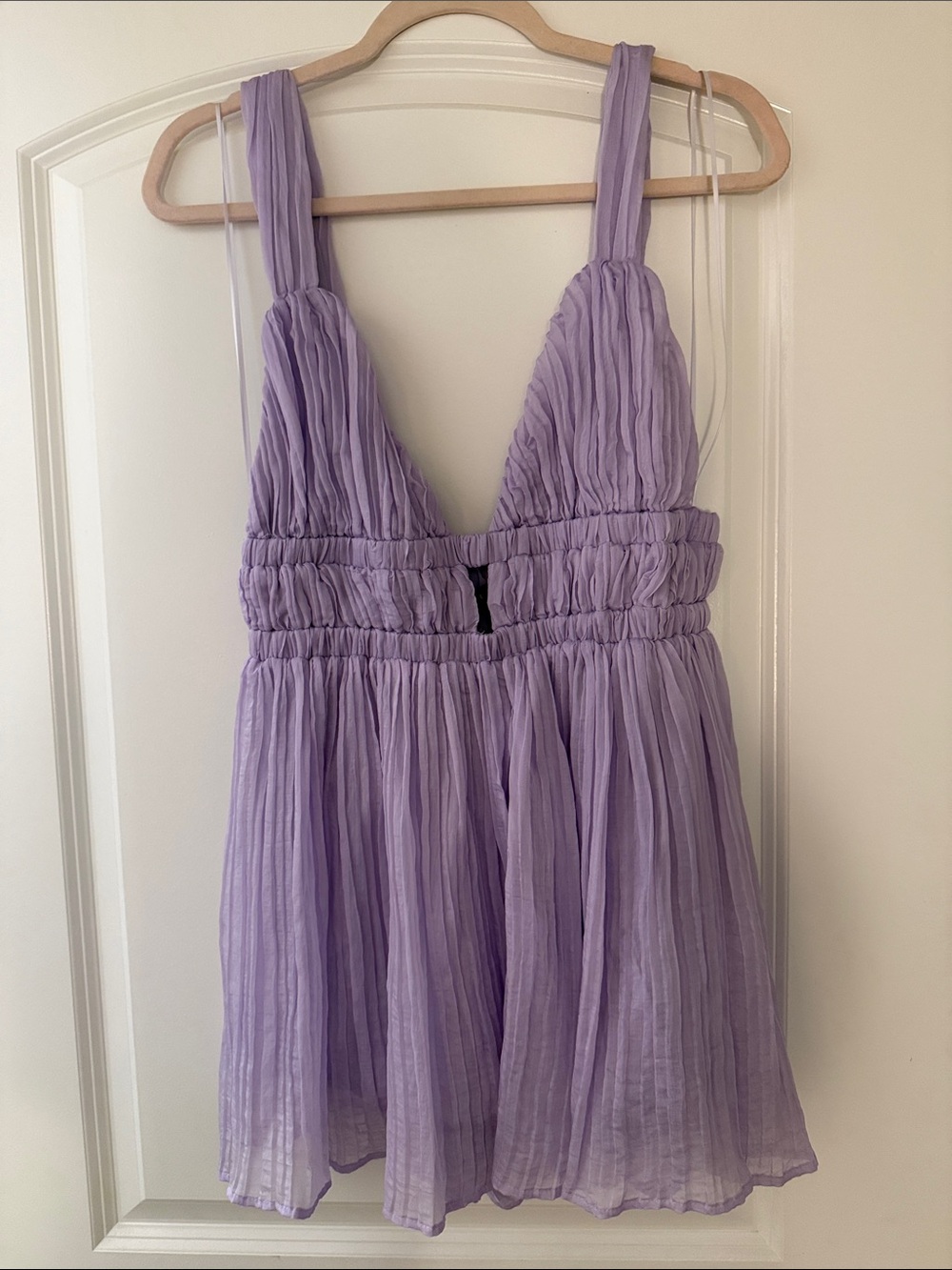 Lavender Pleated Mini Dress